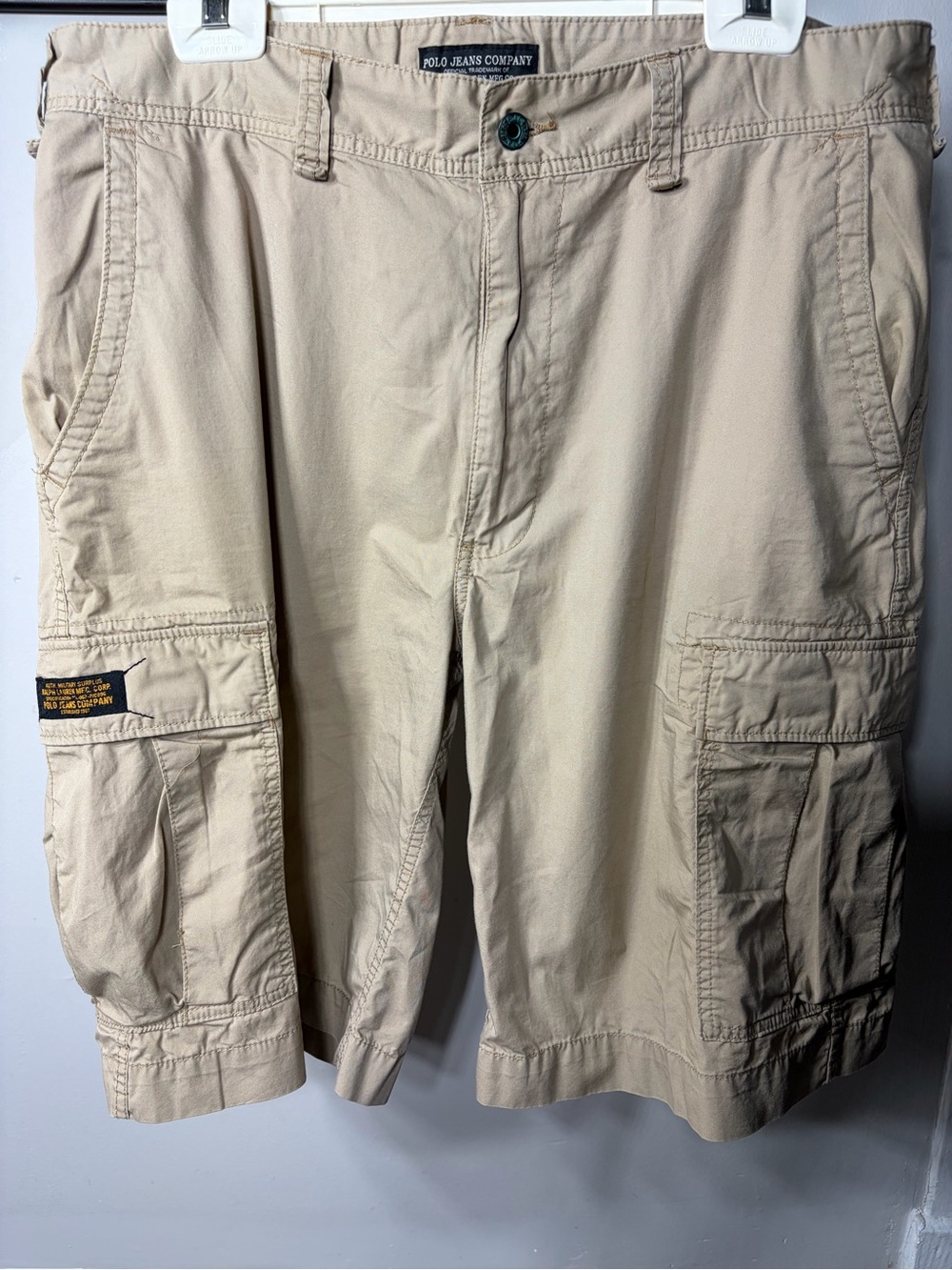 Polo Jeans Co. Ralph Lauren Khaki Cargo Shorts Military Surplus Utility Y2K